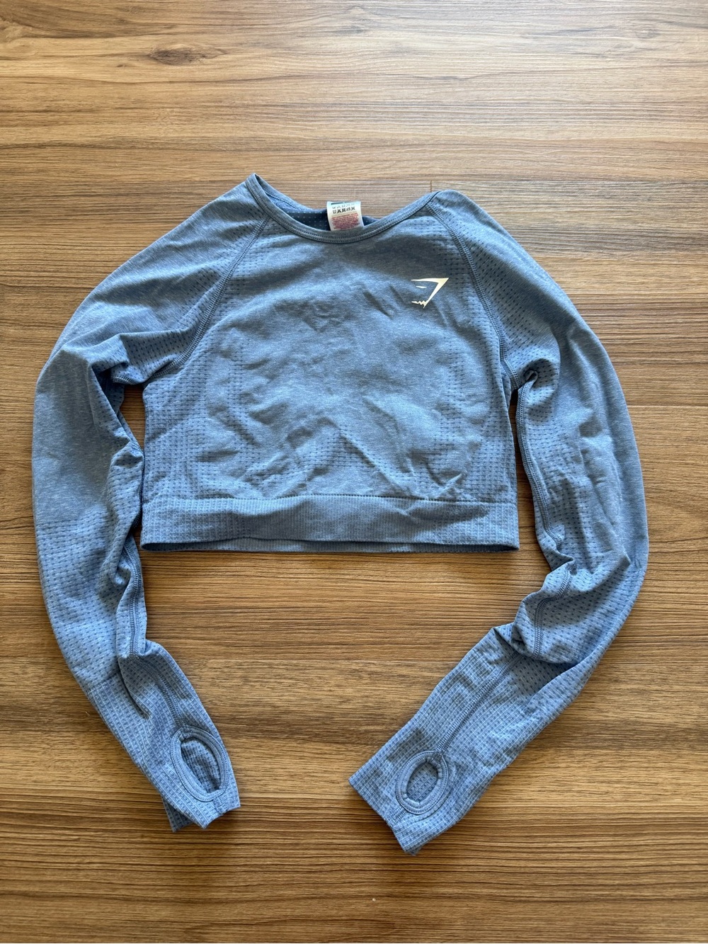 Gymshark Women's Cropped Seamless Long-Sleeve Top - Slate Blue